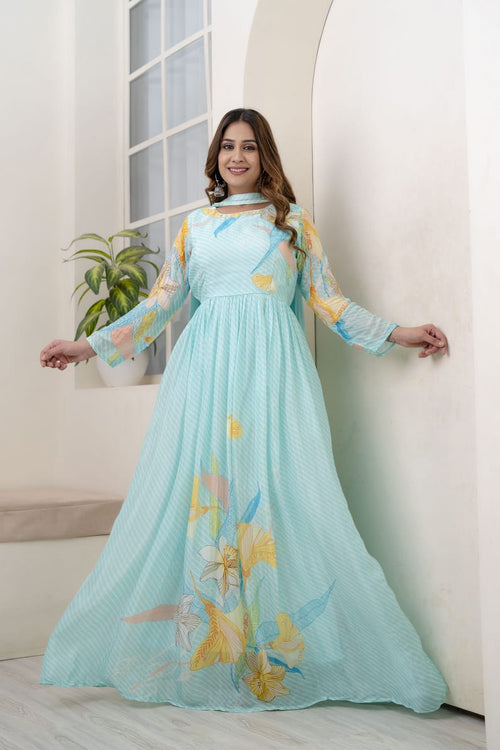 PURE CHINON LAHRIYA GOWN