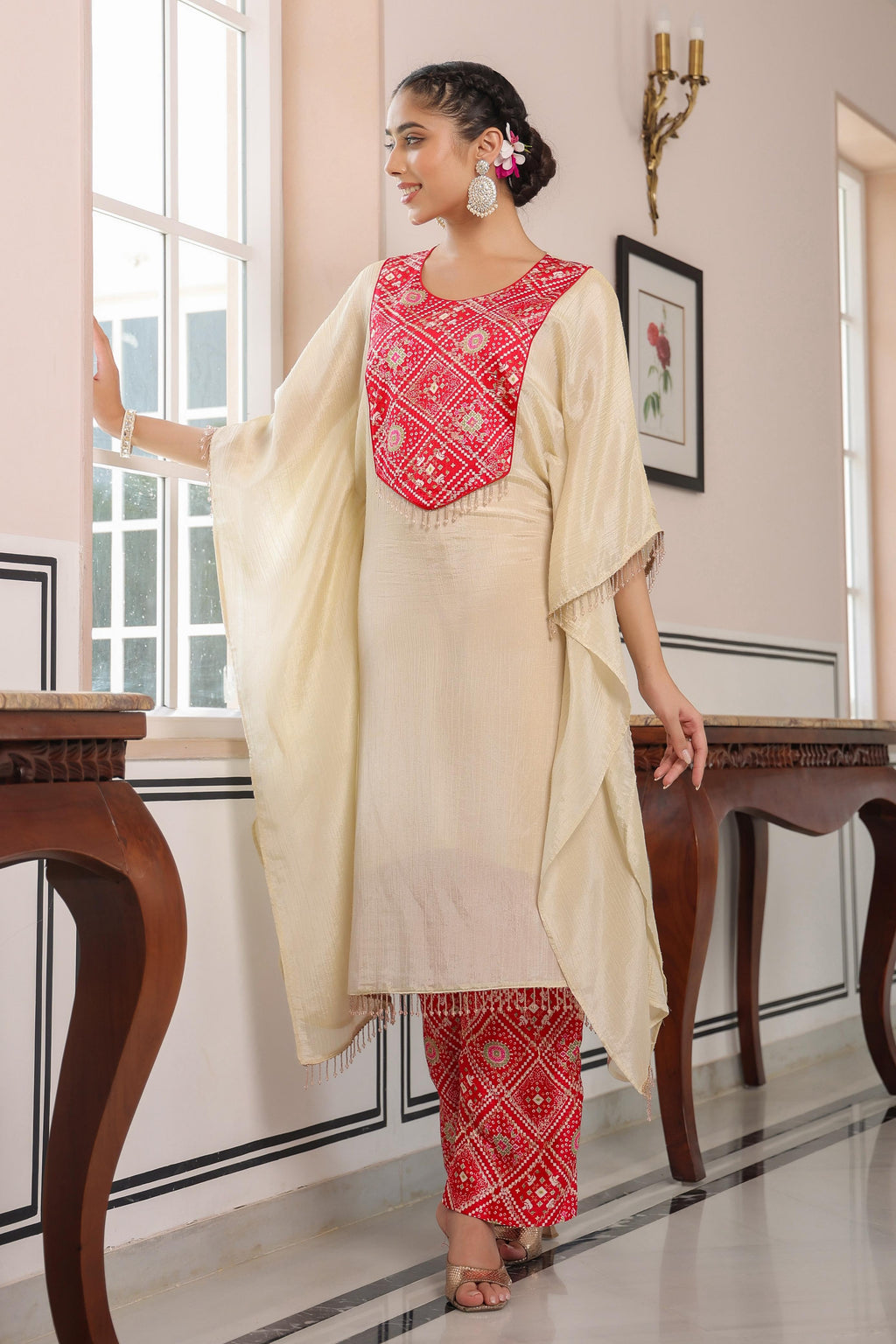 PURE ZARI TISSUE KAFTAN SET