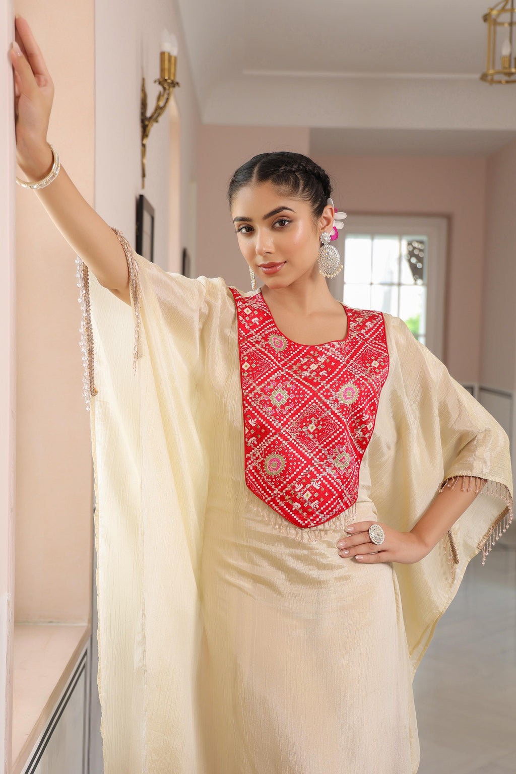 PURE ZARI TISSUE KAFTAN SET