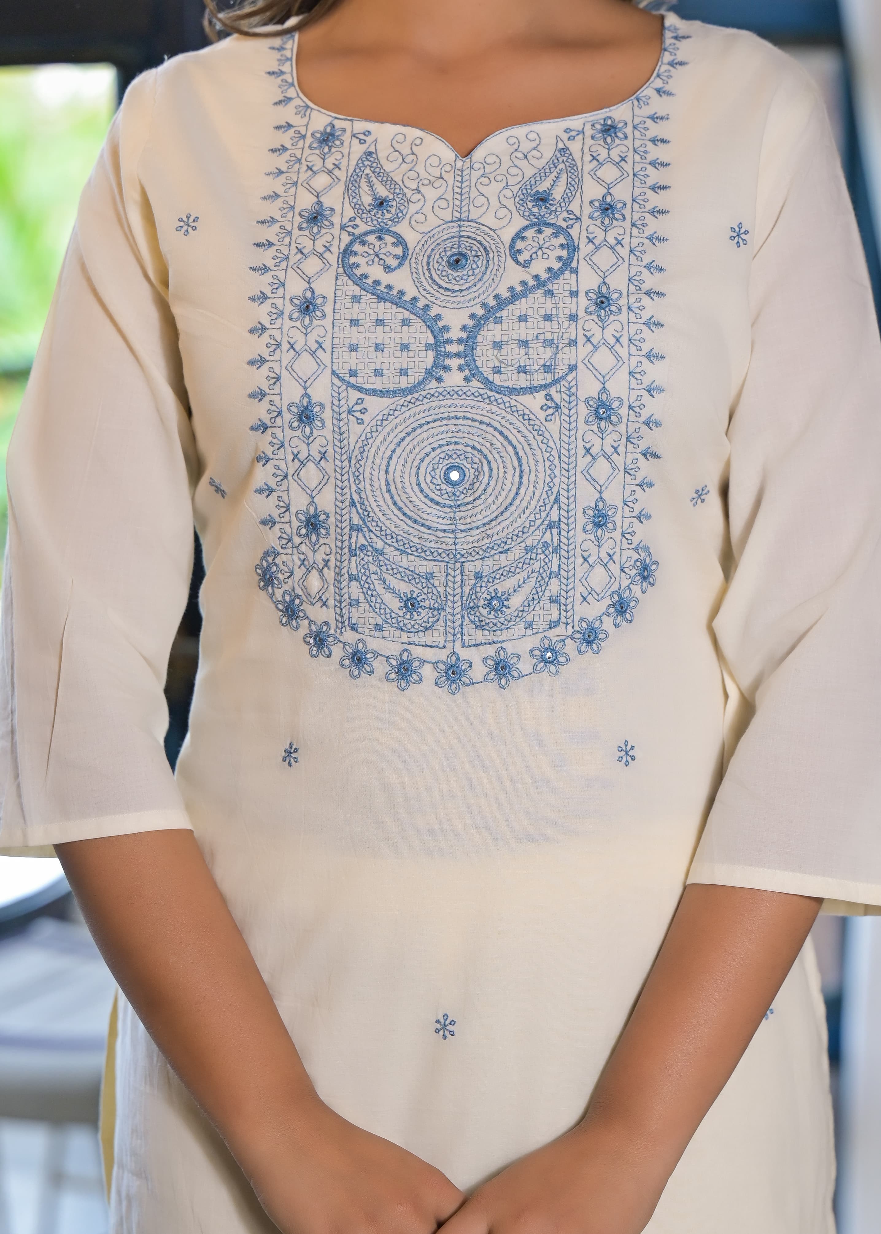 EMBROIDERED COTTON SUIT SET