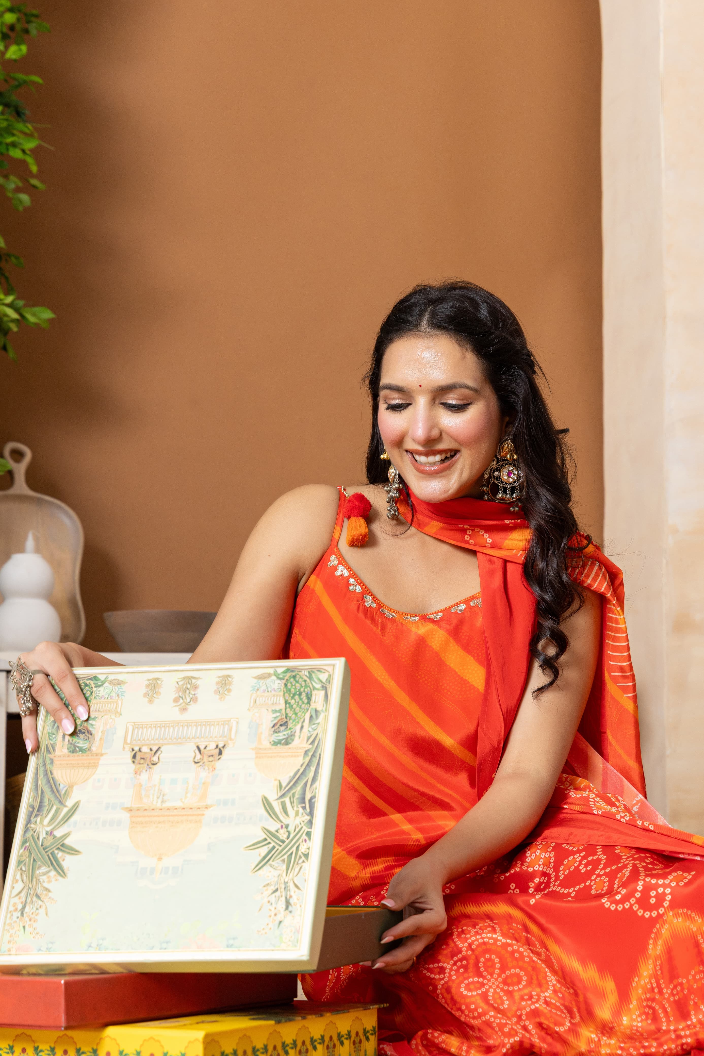 PURE CREPE BHANDEJ HANDWORK SUIT