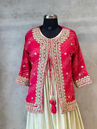INDO-FUSION GOTA PATTI HANDWORK JACKET SET - Master